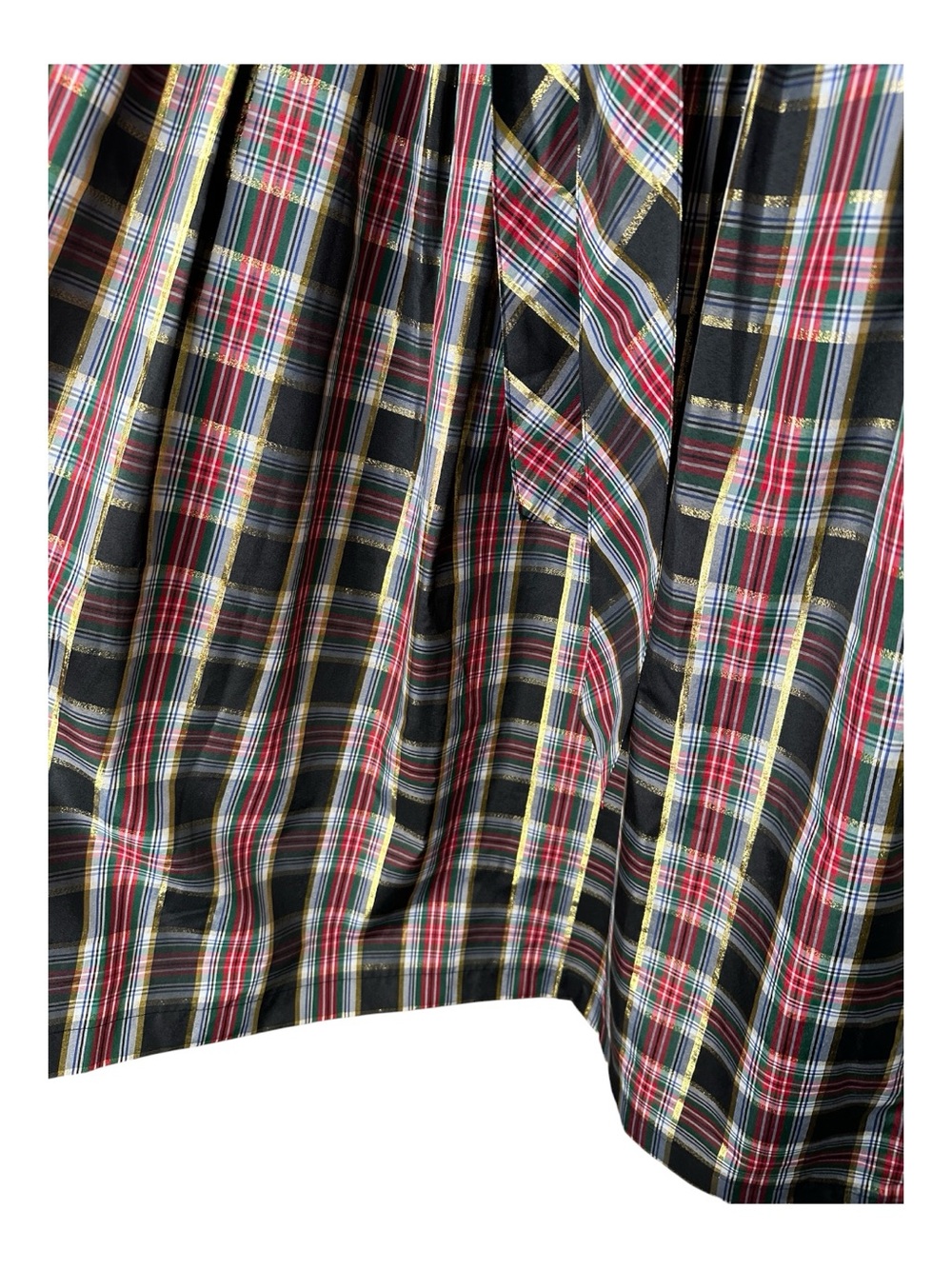 Talbots Metallic Taffeta Pleated Maxi Skirt Celebrate Plaid Size 12 Holiday - Picture 5 of 12